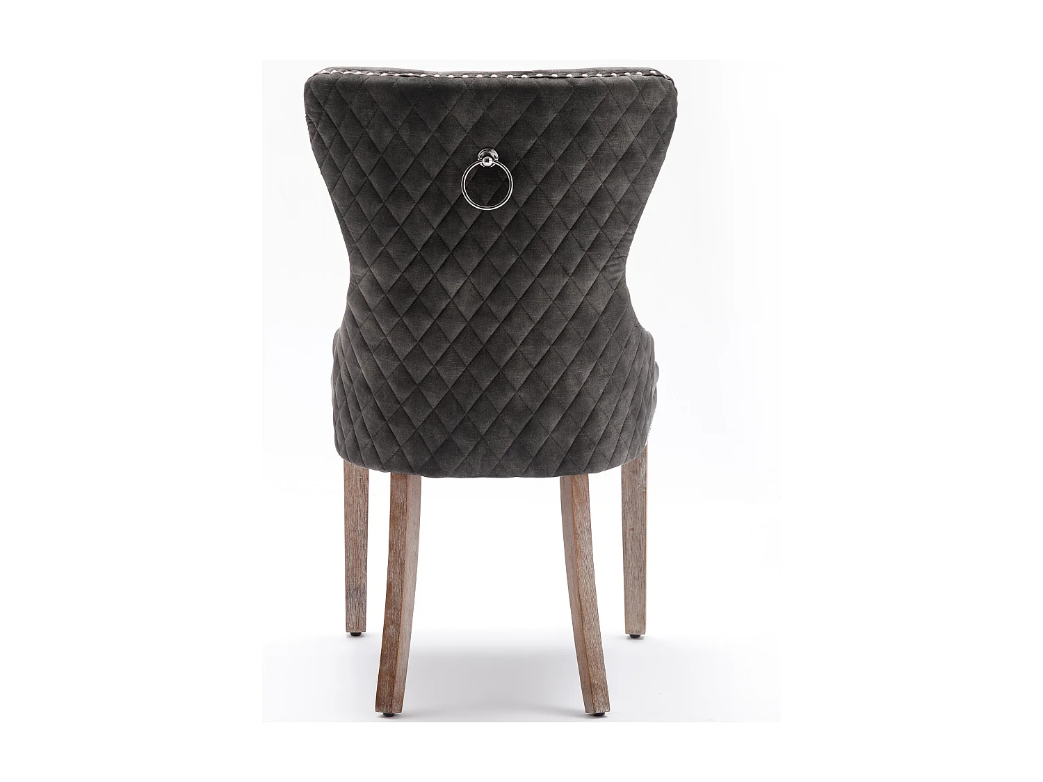 Lot de 4 chaises de salle à manger - chaise rembourrée avec pieds réglables - velours gris - pour chambre et salon