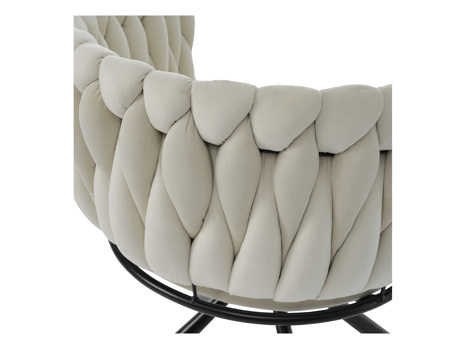 Juego de 2 sillas de comedor giratorias - terciopelo beige - con reposabrazos acolchados y patas de metal