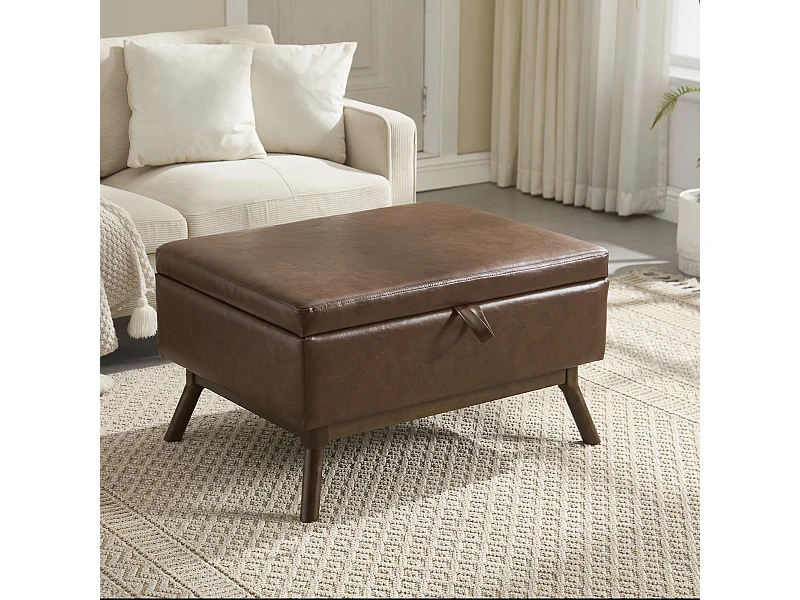 Silla cuadrada - Silla con almacenamiento - para sala de estar, entrada y sala de estar - marrón