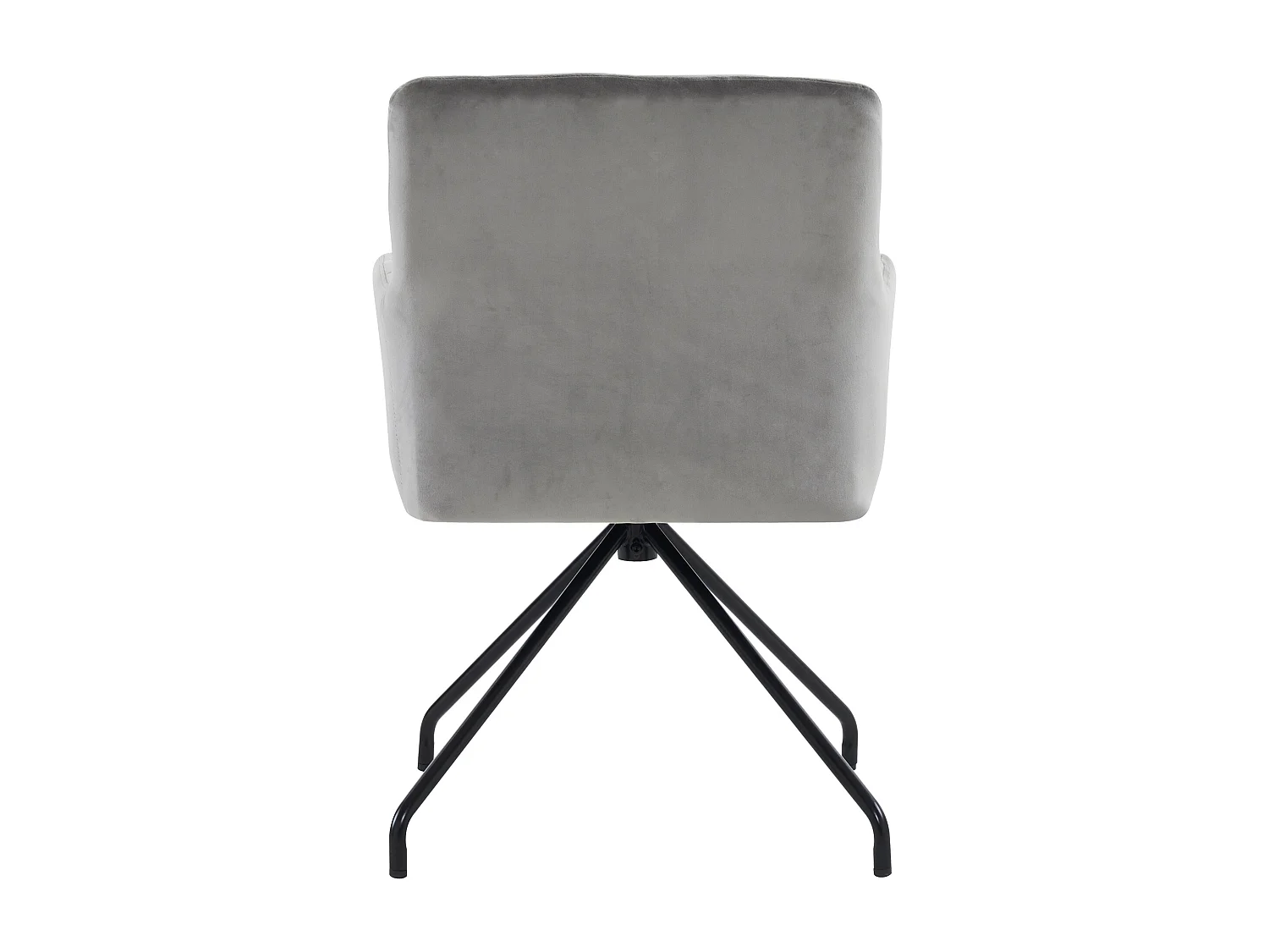 Set di 4 sedie da pranzo - Velluto grigio chiaro - schienale curvo e gambe in metallo - per soggiorno e camera da letto