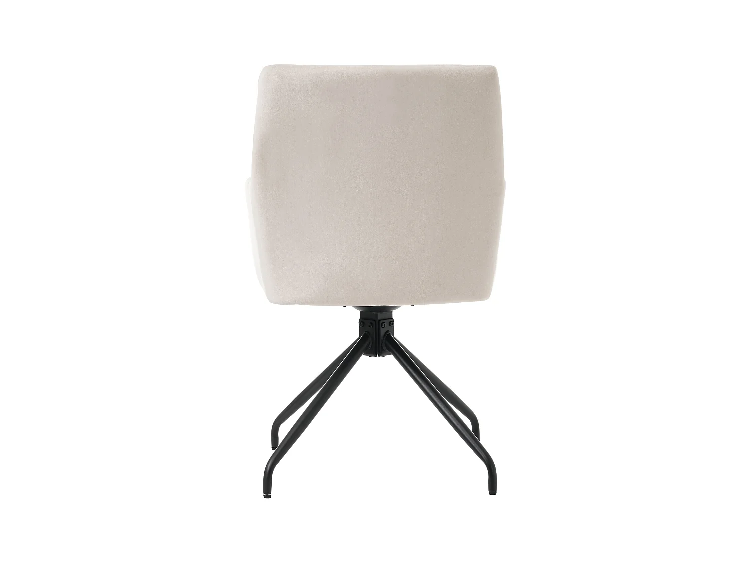 Lot de 2 chaises de salle à manger - velours beige - avec accoudoirs et fonction pivotante - pieds en métal