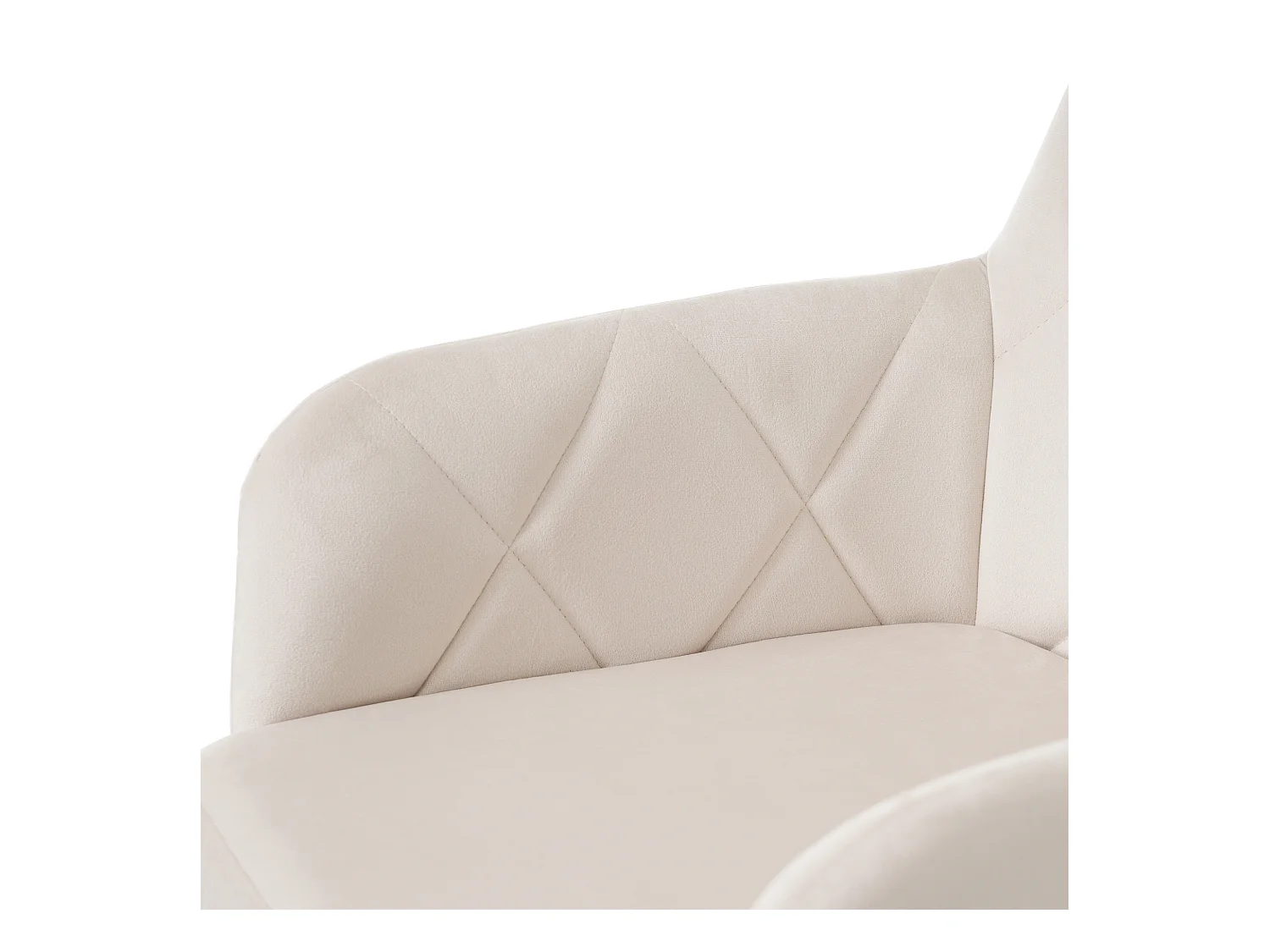 Lot de 2 chaises de salle à manger - velours beige - avec accoudoirs et fonction pivotante - pieds en métal