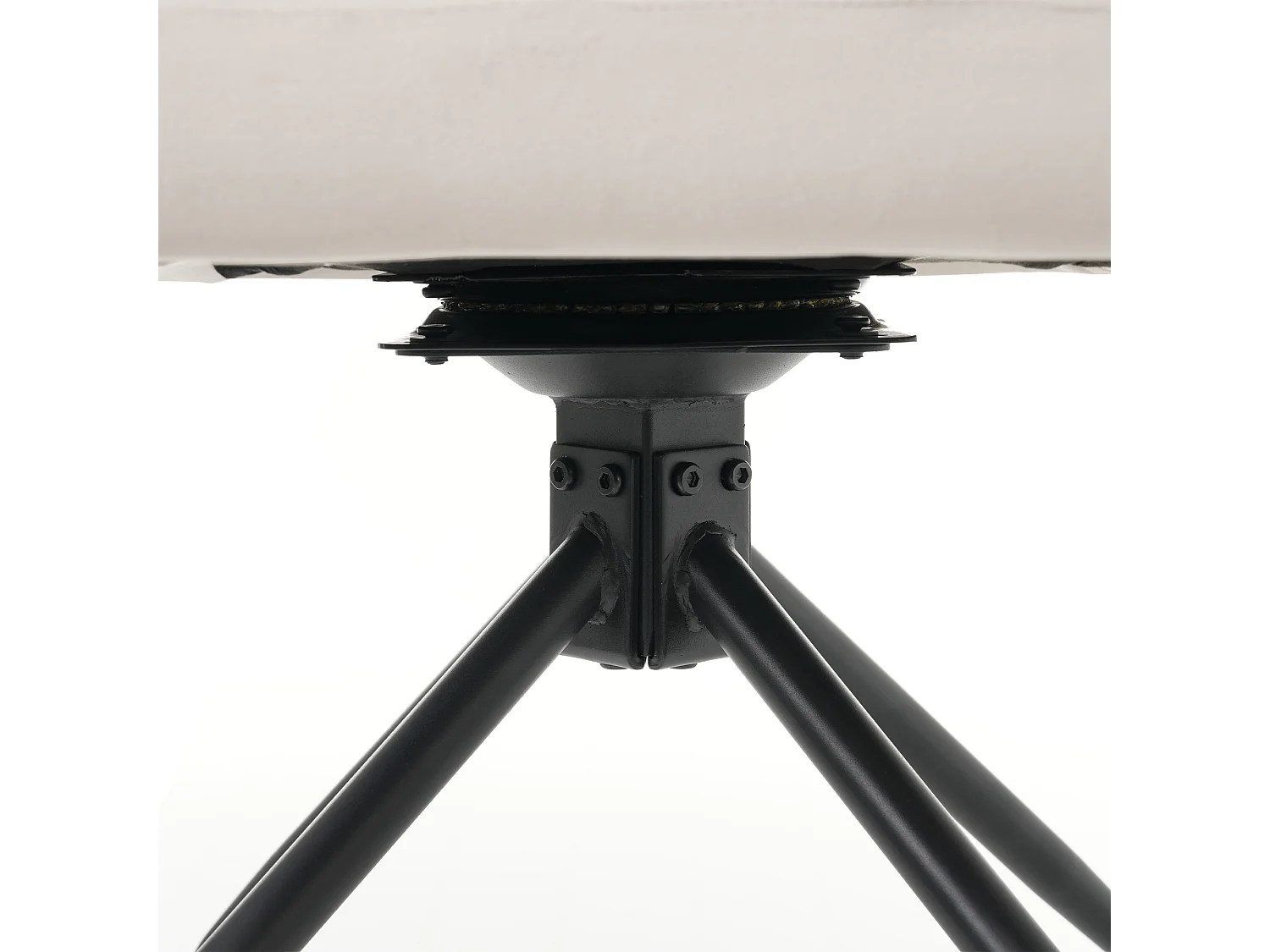 Juego de 2 sillas de comedor - terciopelo beige - con reposabrazos y función giratoria - patas de metal