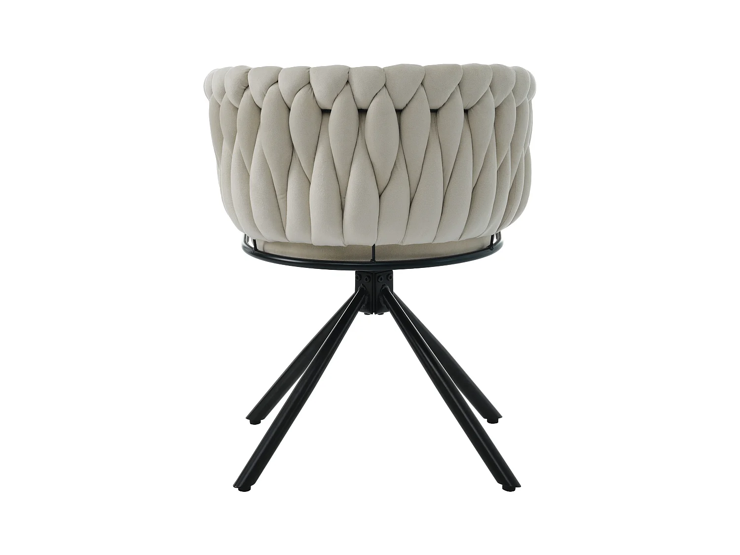 Juego de 4 sillas de comedor giratorias - terciopelo beige - con respaldo acolchado y patas de metal