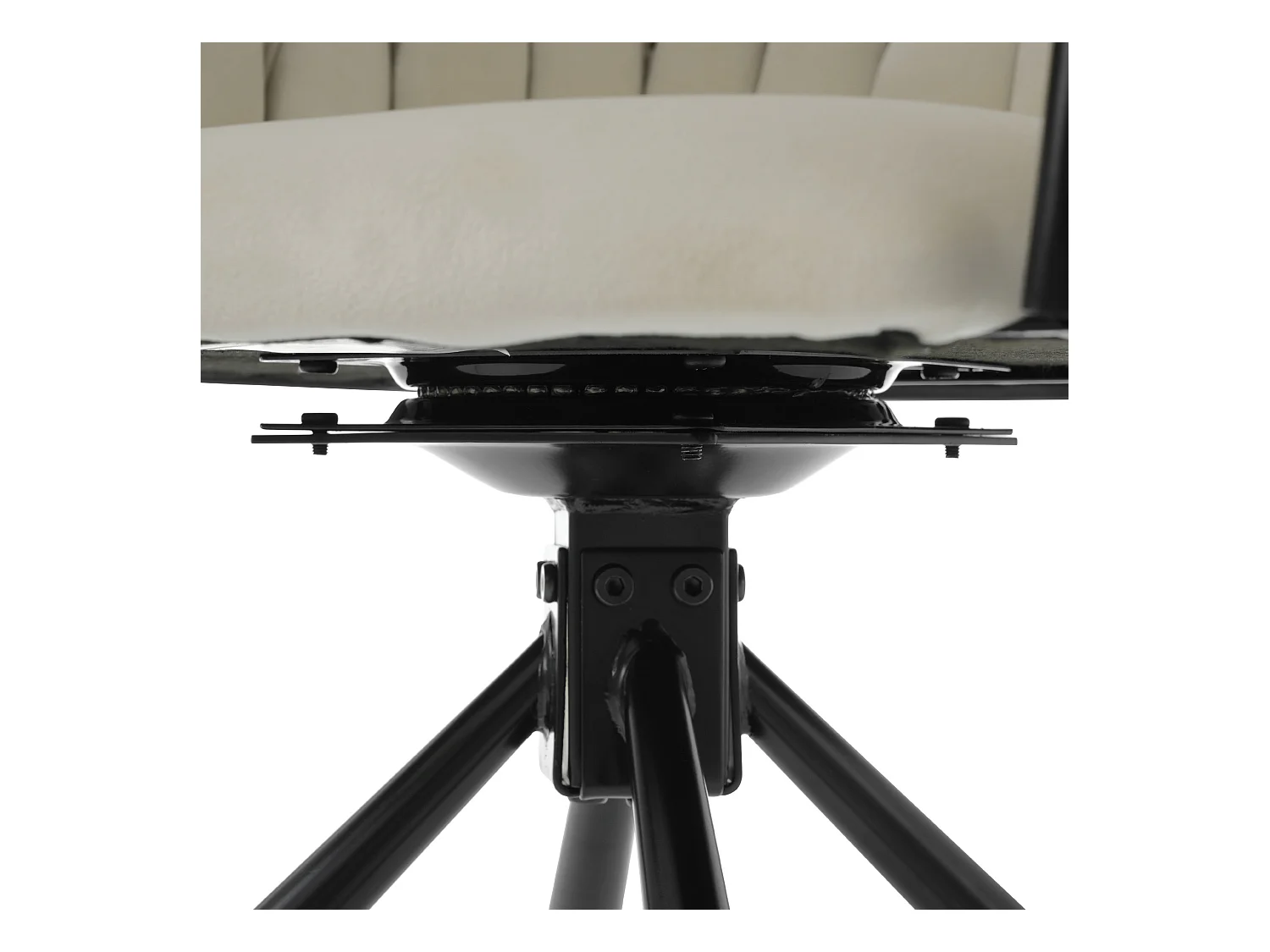 Juego de 4 sillas de comedor giratorias - terciopelo beige - con respaldo acolchado y patas de metal