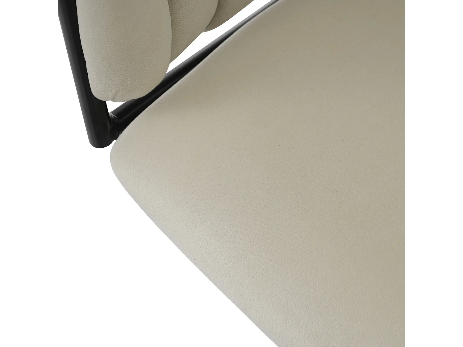 Lot de 4 chaises de salle à manger pivotantes - velours beige - avec dossier rembourré et pieds en métal