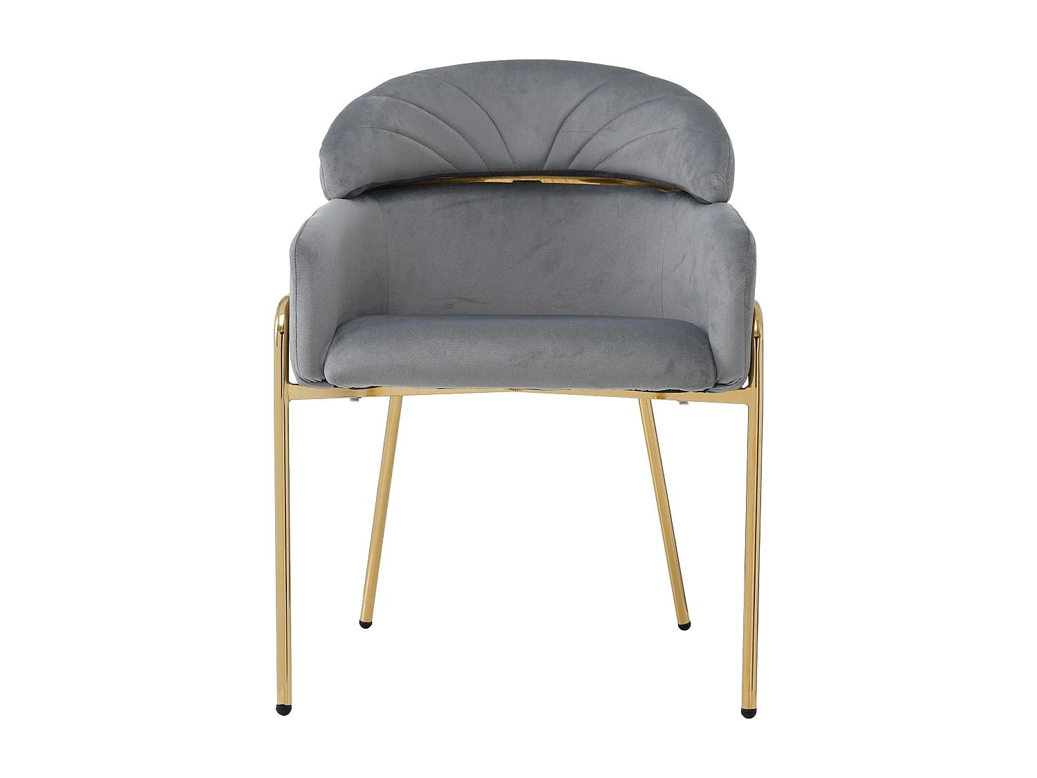 Lot de 2 chaises de salle à manger - velours gris - chaise avec dossier et pieds en métal - pour chambre et salon