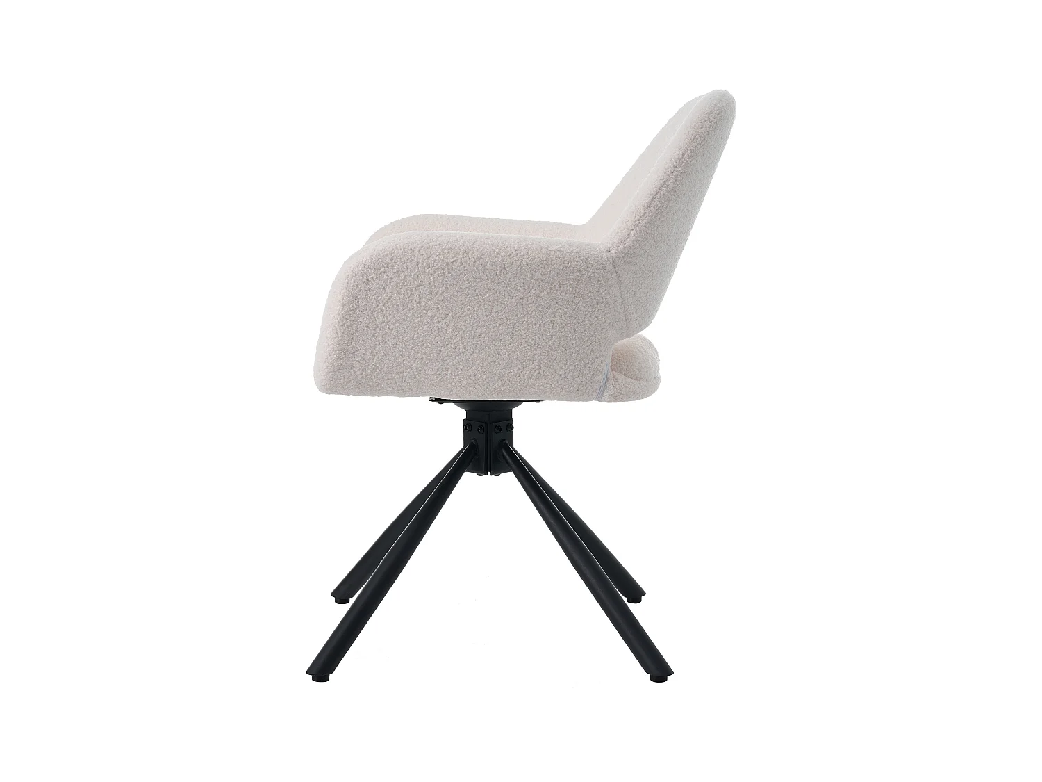 Juego de 2 sillas de comedor - tela sherpa blanca - con reposabrazos y función giratoria