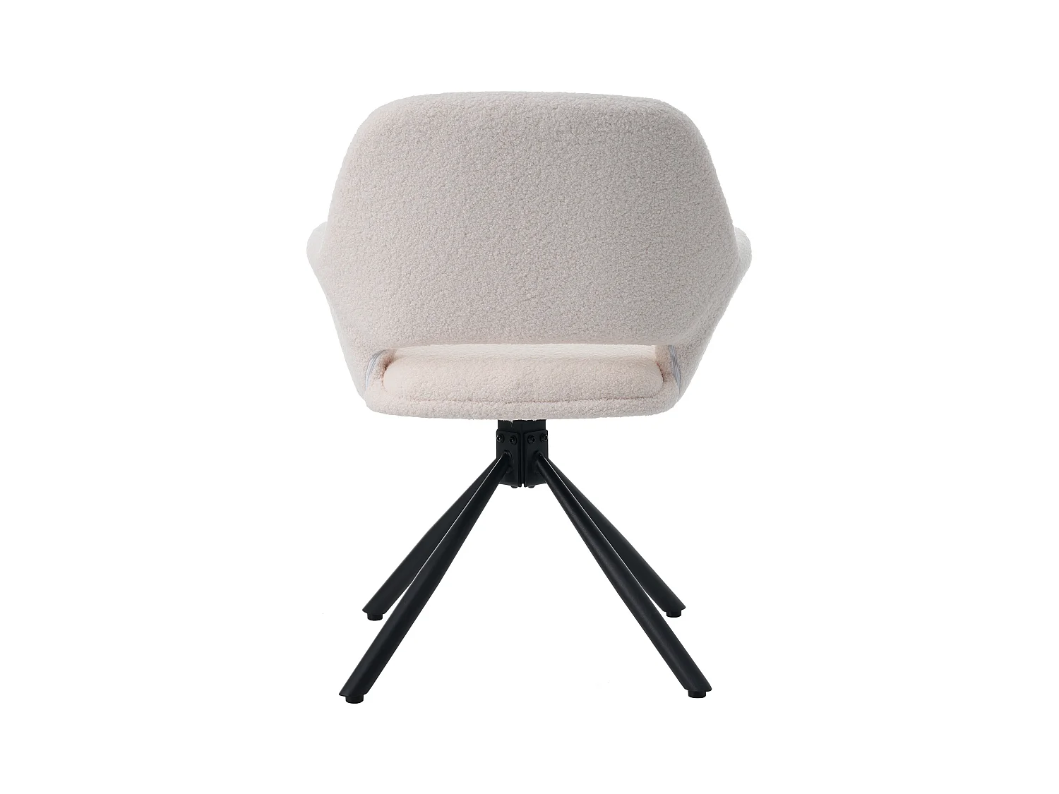 Juego de 2 sillas de comedor - tela sherpa blanca - con reposabrazos y función giratoria