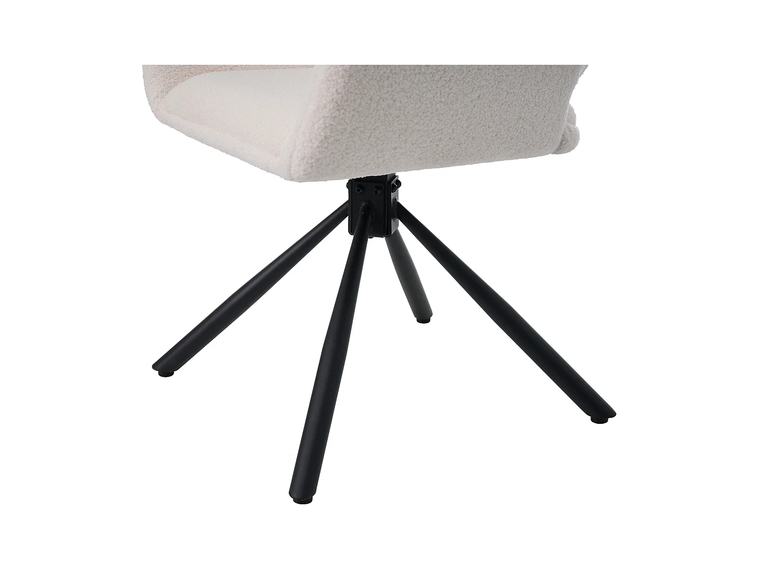 Juego de 2 sillas de comedor - tela sherpa blanca - con reposabrazos y función giratoria