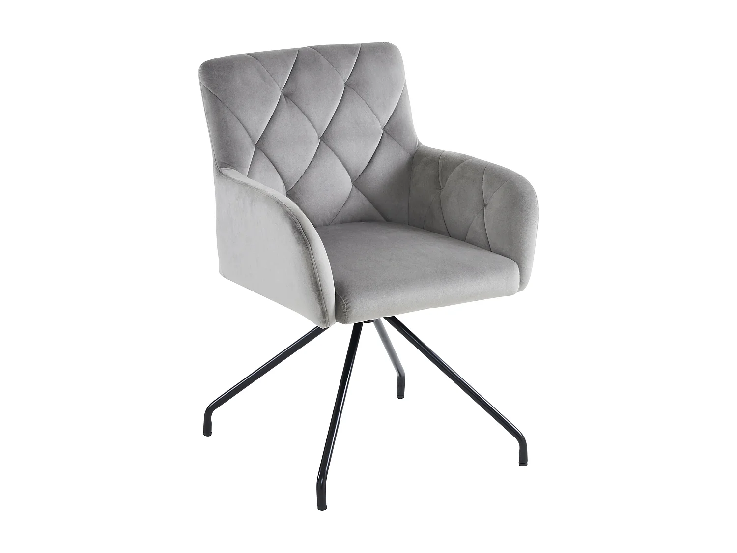 Lot de 2 chaises de salle à manger - velours gris clair - dossier incurvé et pieds en métal - pour salon et chambre