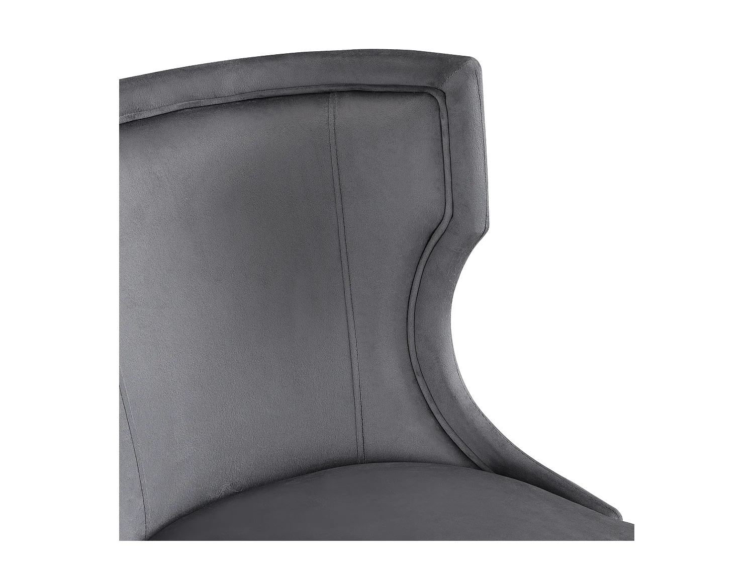 Set di 2 sedie da pranzo - velluto grigio - con cuscini di seduta spessi e gambe regolabili