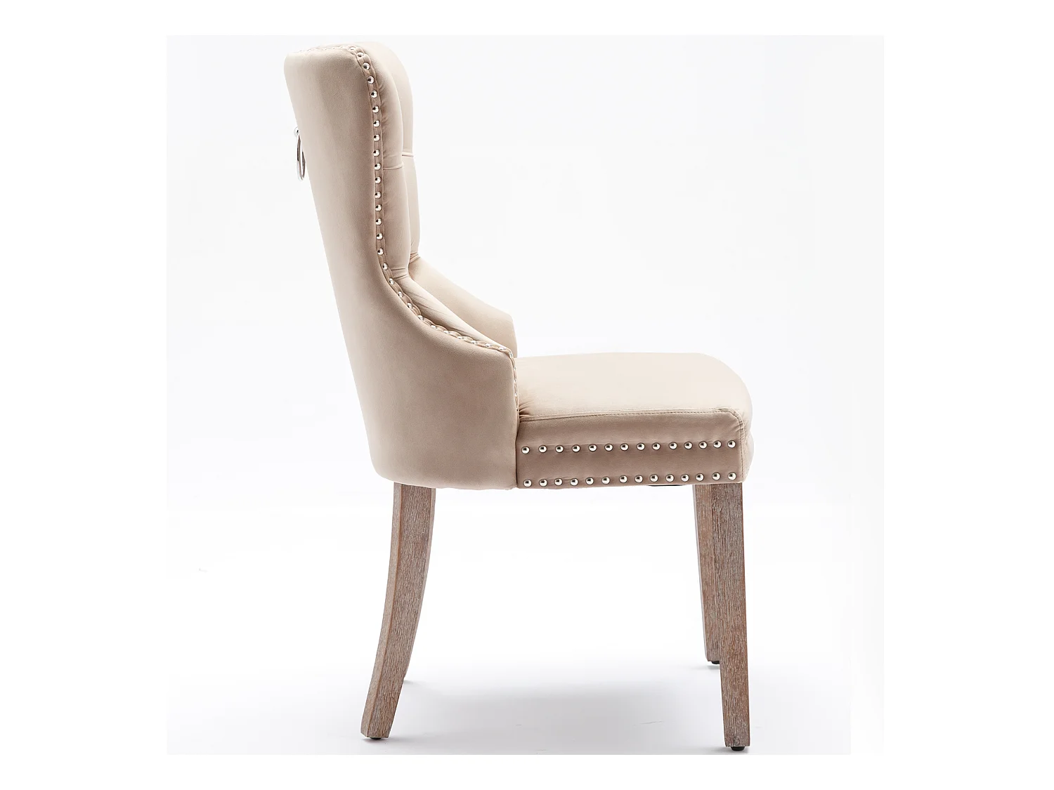 Juego de 4 sillas de comedor - silla tapizada con patas ajustables - terciopelo beige - para dormitorio y salón