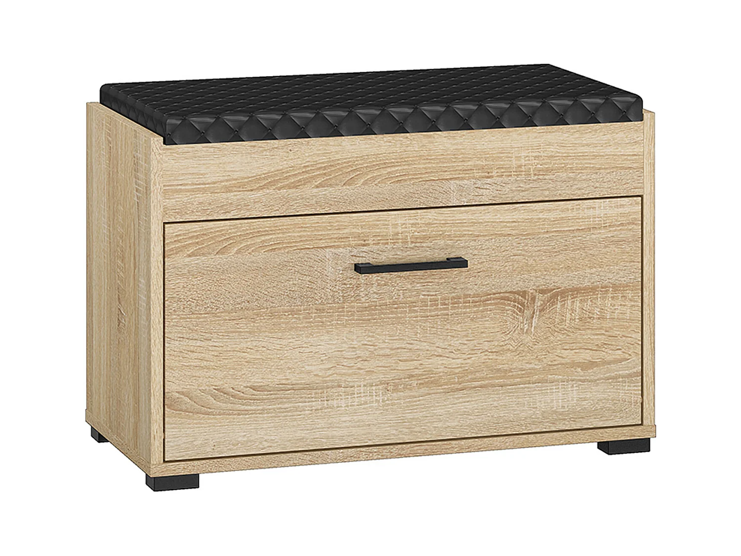 SCHUHBANK Caro Sonoma Eiche hell / schwarz 70 / 34 / 48cm