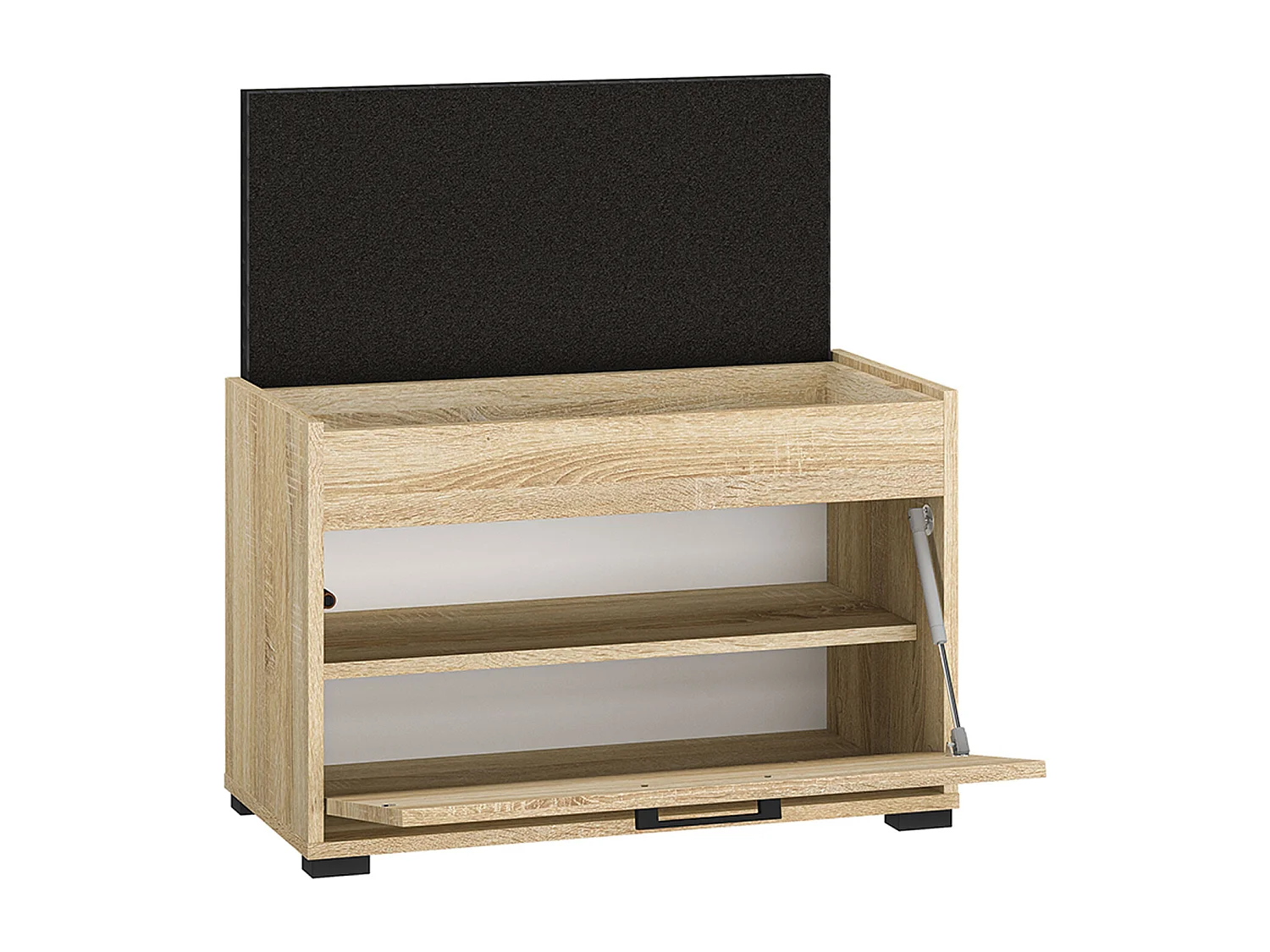 SCHUHBANK Caro Sonoma Eiche hell / schwarz 70 / 34 / 48cm
