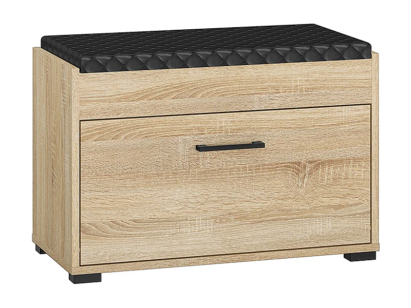 SCHUHBANK Caro Sonoma Eiche hell / schwarz 70 / 34 / 48cm