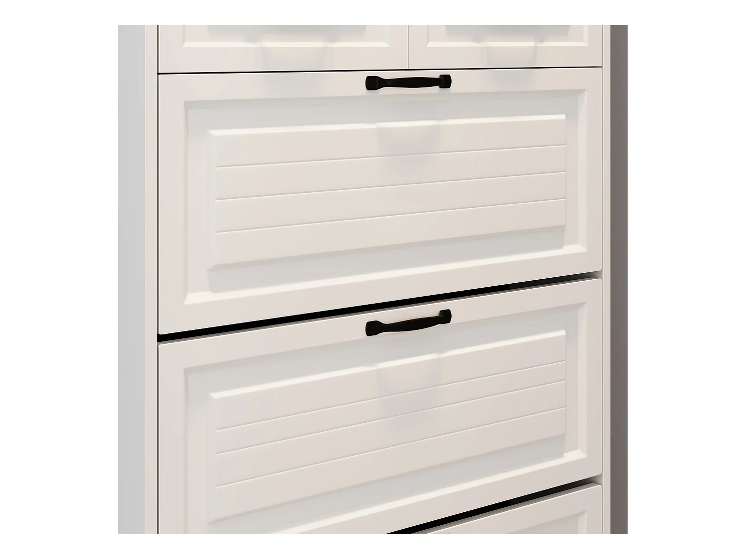 Meuble à chaussures blanc - Meuble à chaussures avec 2 tiroirs et 3 portes - 8 crochets - pour entrée et chambre