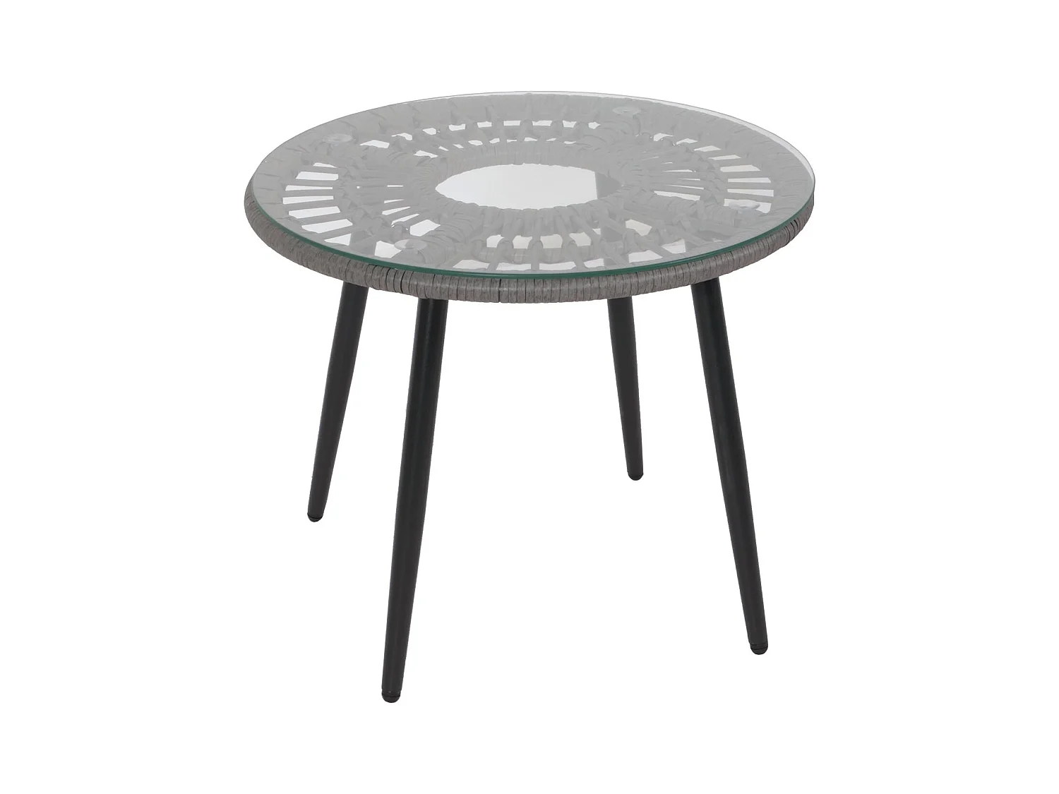 Juego de polirratán MCW-N33 (3 piezas),  gris, tapicería gris oscuro