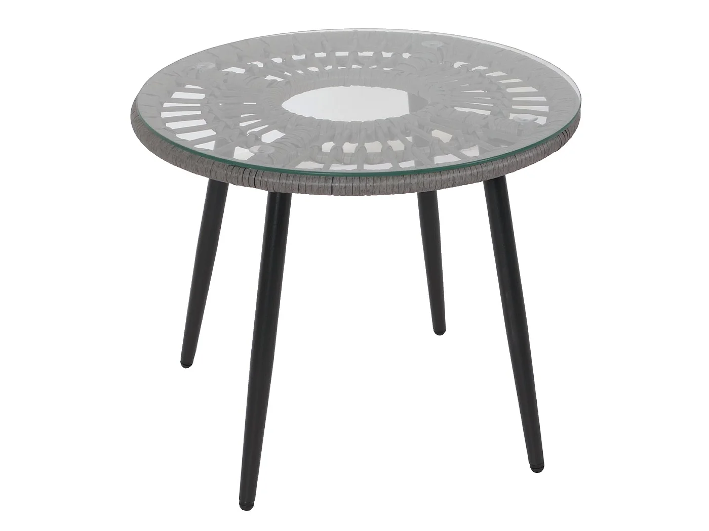 Poly-Rattan Garnitur MCW-N33 (3-teilig), Grau, Polster dunkelgrau