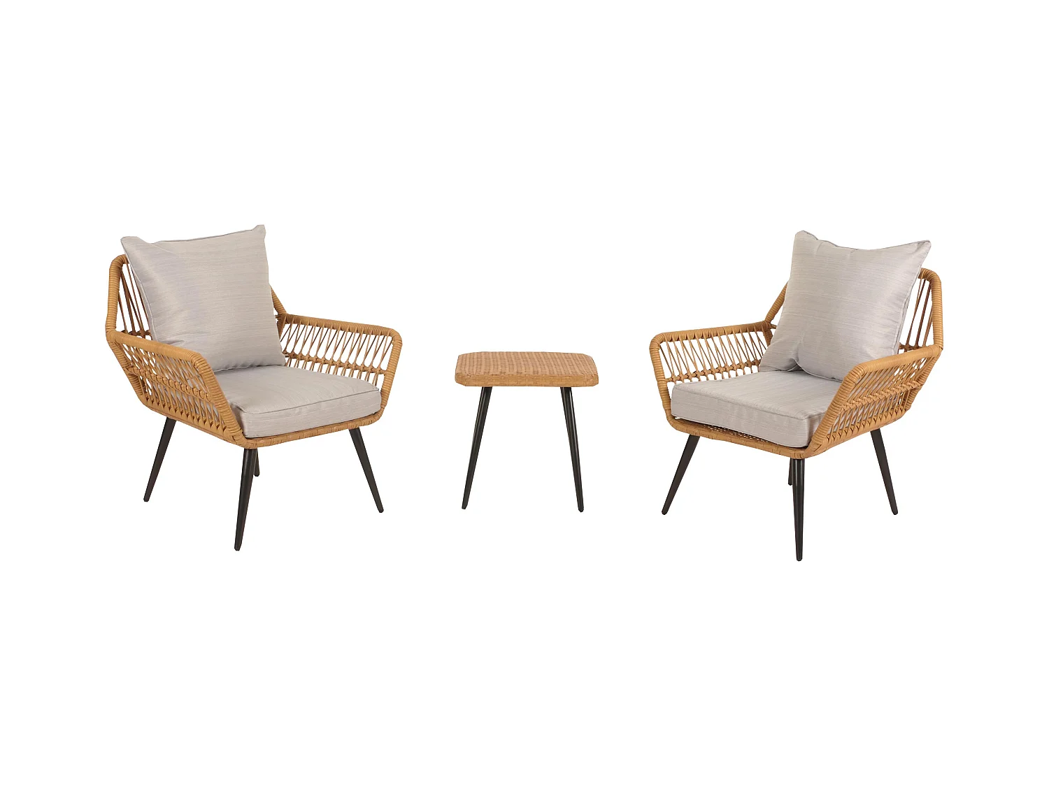 Zestaw polirattanowy MCW-N34,  jasnoszary