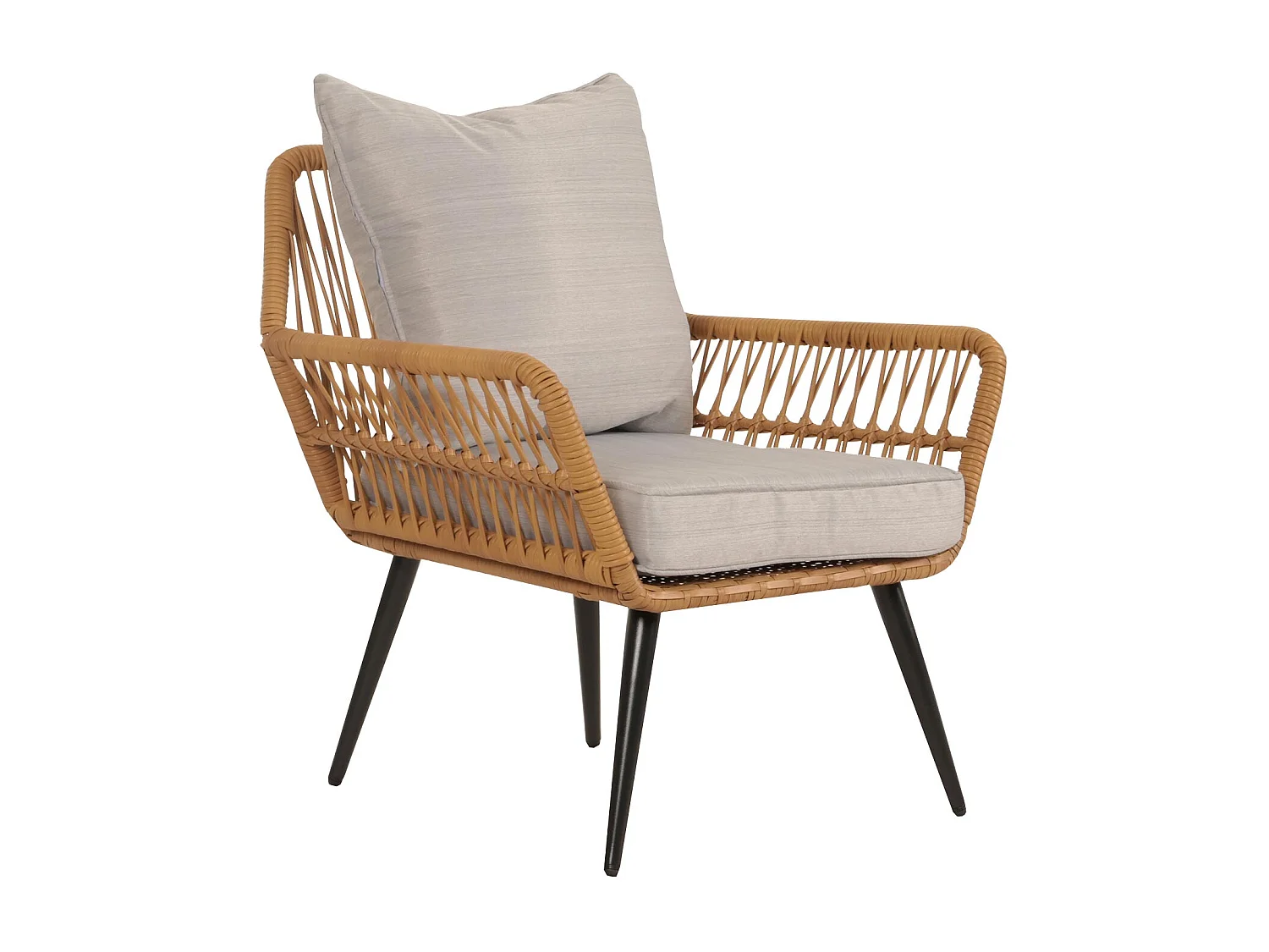 Conjunto em poli-rattan MCW-N34,  cinzento claro