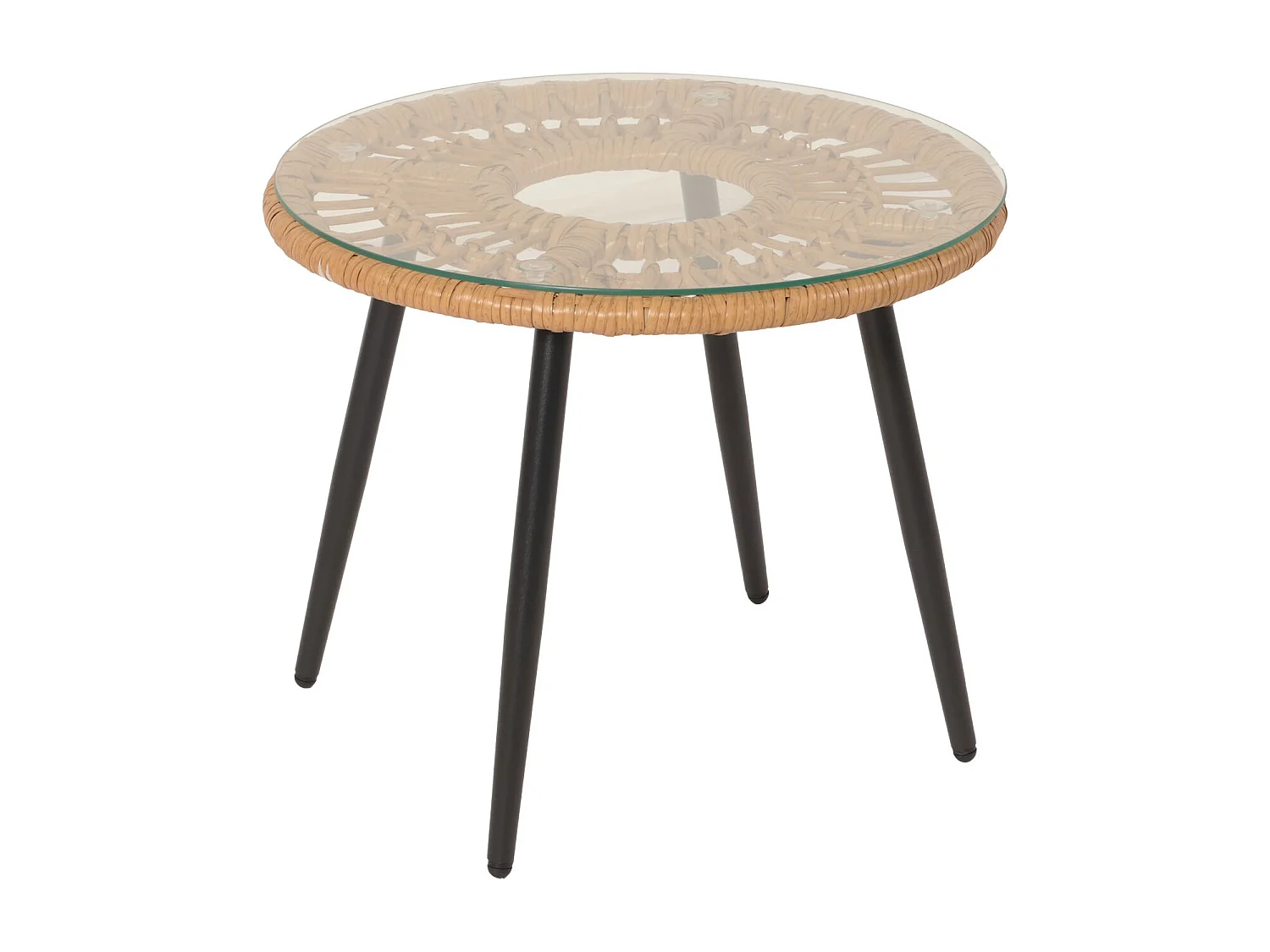 Poly-Rattan Garnitur MCW-N33 (3-teilig), Naturfarben, Polster hellgrau
