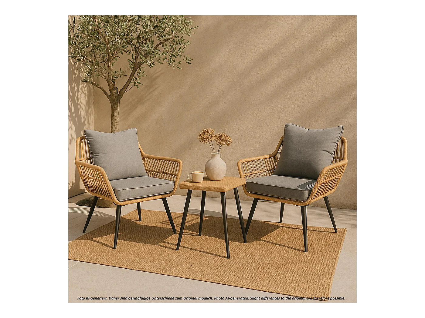 Zestaw polirattanowy MCW-N34,  ciemnoszary