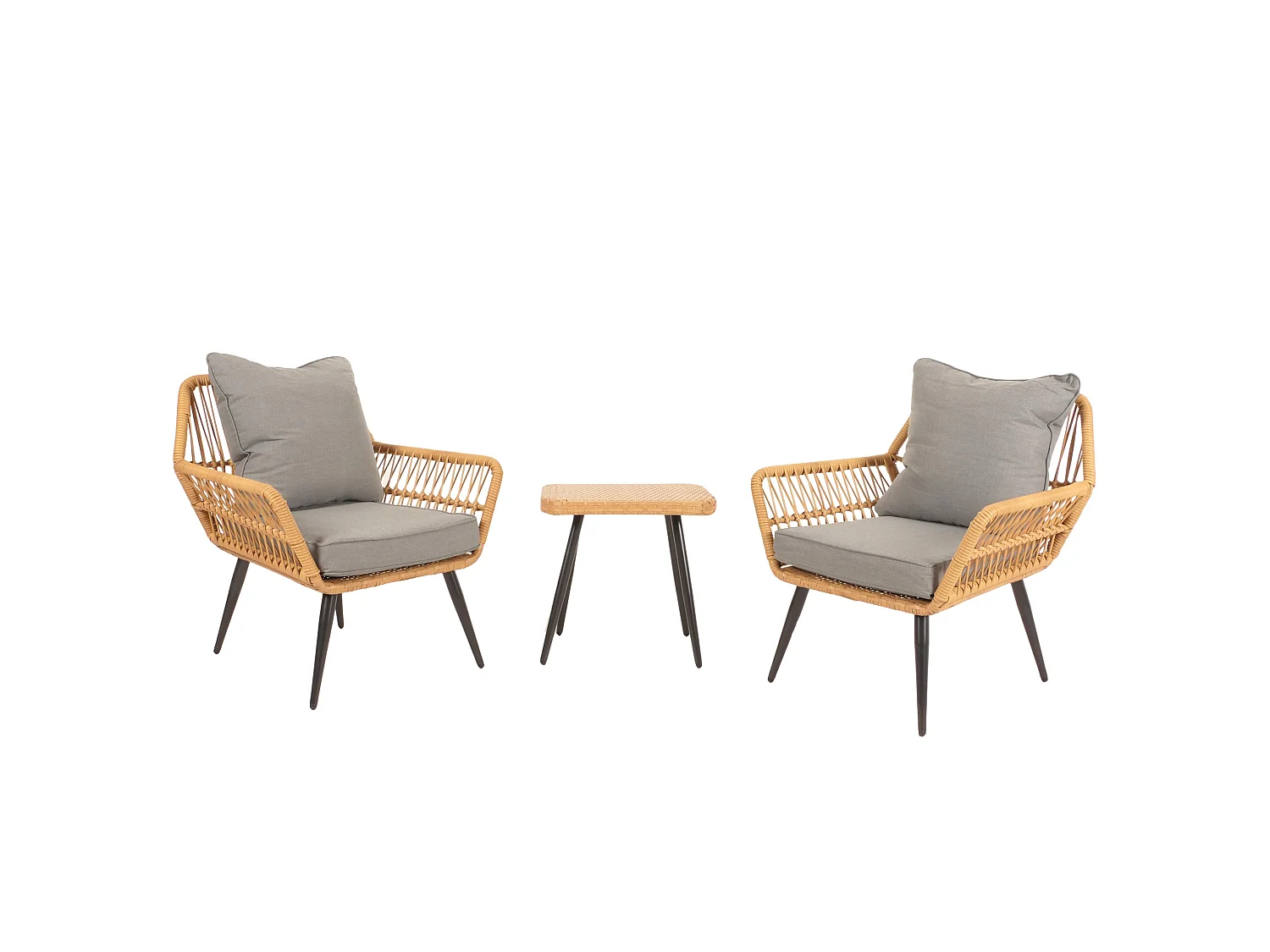 Poly-Rattan Garnitur MCW-N34, Dunkelgrau