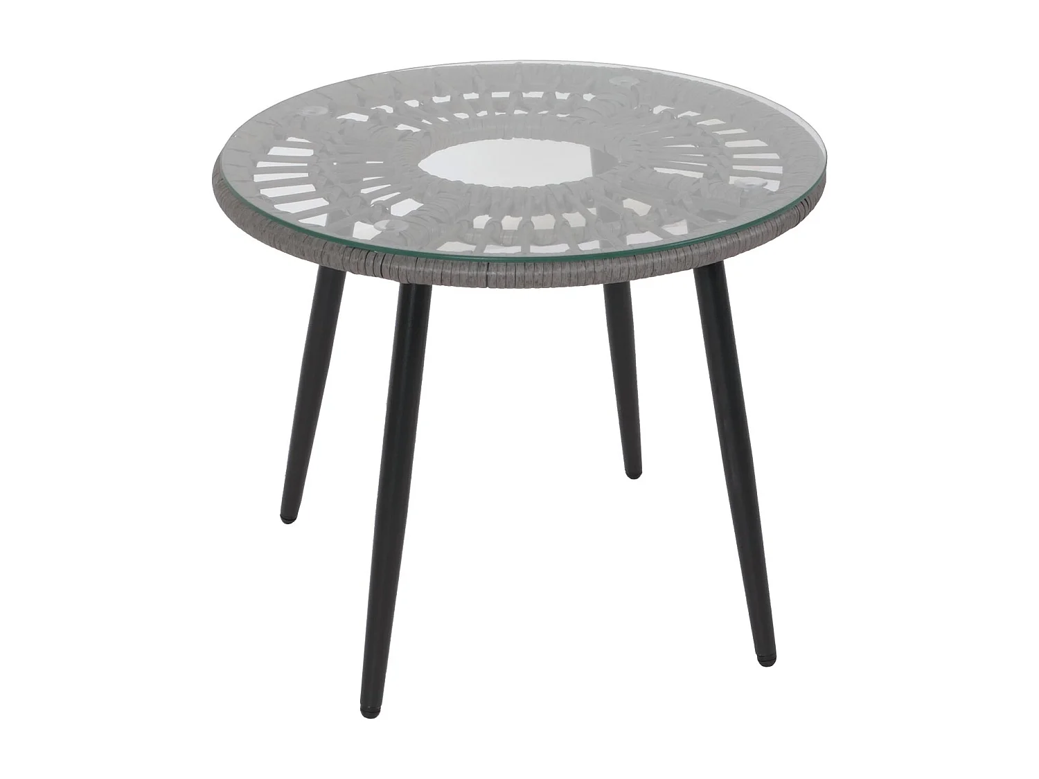 Juego de polirratán MCW-N33 (3 piezas),  gris, tapicería gris claro