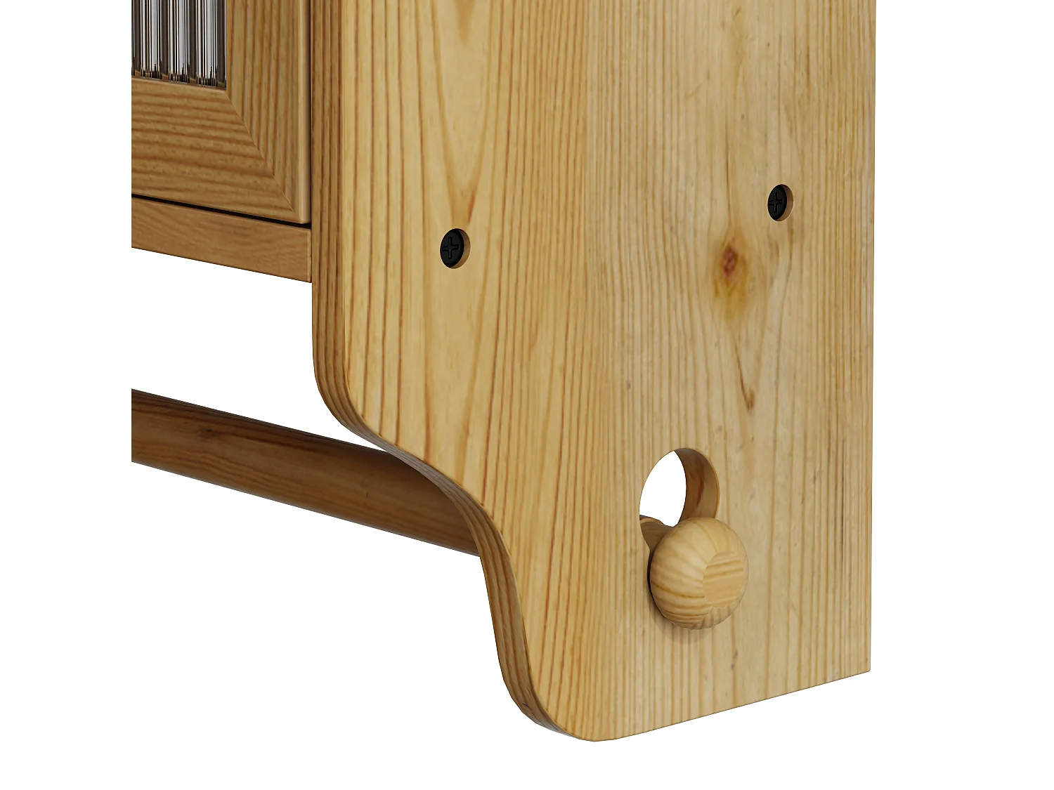 Console murale rectangulaire naturel - Console murale avec rangement à trois niveaux et porte-serviettes - pour salle de bain et salle à manger