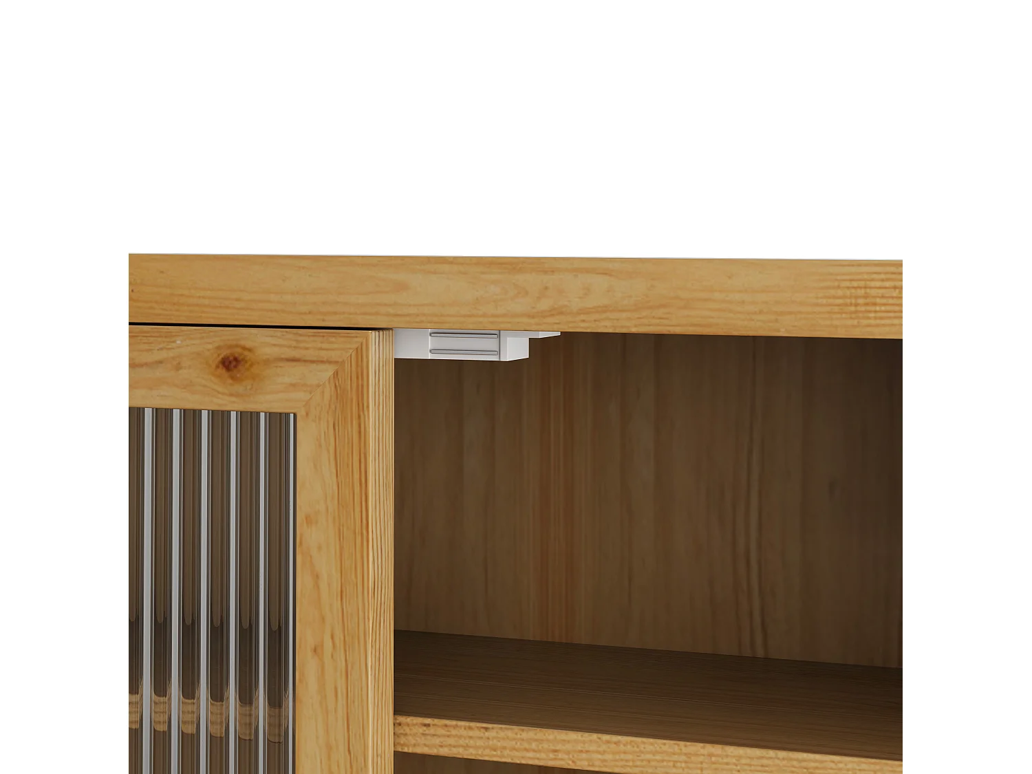 Console murale rectangulaire naturel - Console murale avec rangement à trois niveaux et porte-serviettes - pour salle de bain et salle à manger