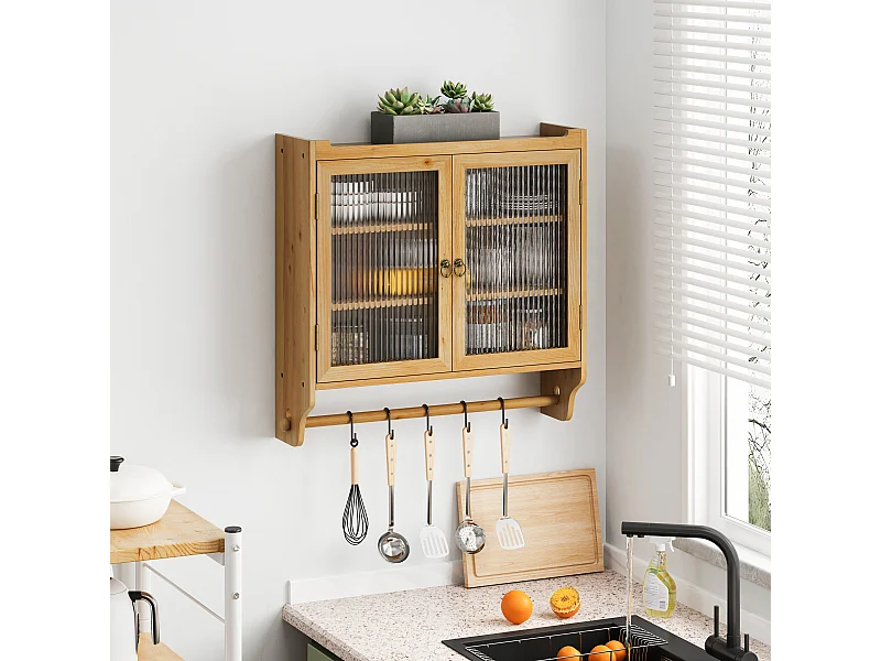 Natürliche rechteckige Wandkonsole – Wandkonsole mit dreistufiger aufbewahrung und handtuchhalter – für badezimmer und esszimmer