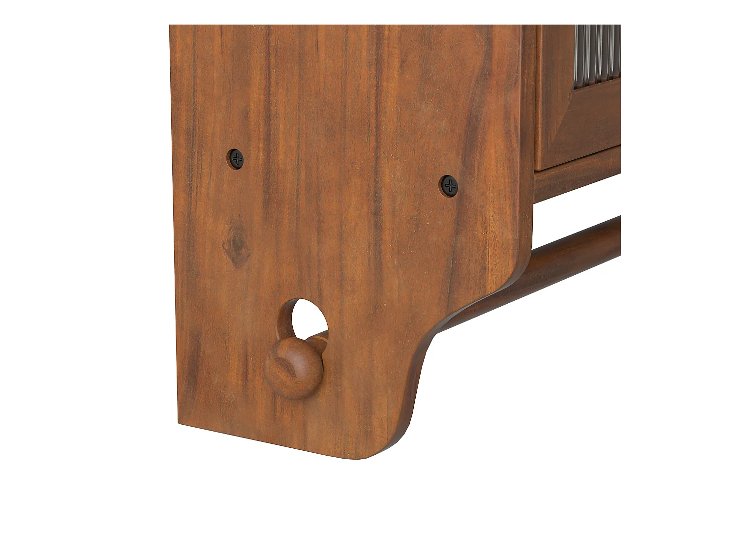 Console murale rectangulaire marron - Console murale avec rangement à trois niveaux et porte-serviettes - pour salle de bain et salle à manger