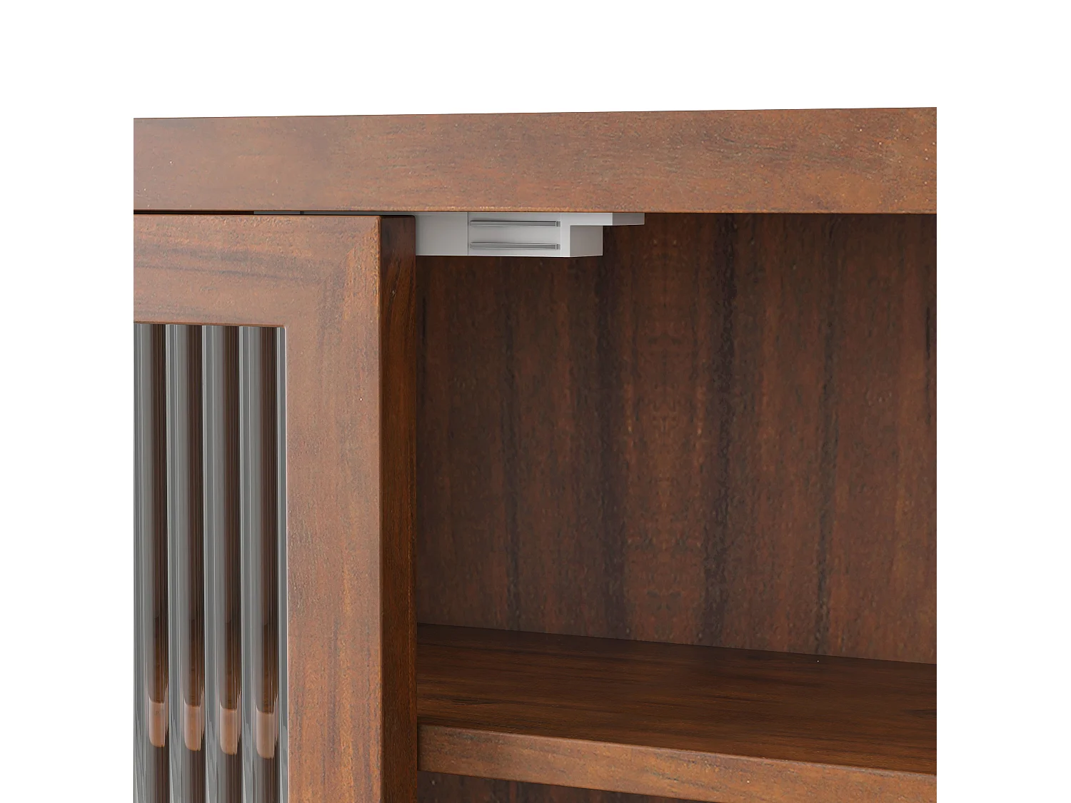 Braune rechteckige Wandkonsole – Wandschrank mit dreistufiger aufbewahrung und handtuchhalter – für badezimmer und esszimmer