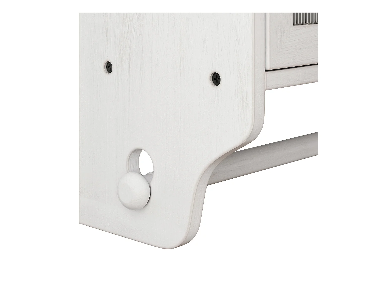 Console murale rectangulaire blanc - Console murale avec rangement à trois niveaux et porte-serviettes - pour salle de bain et salle à manger