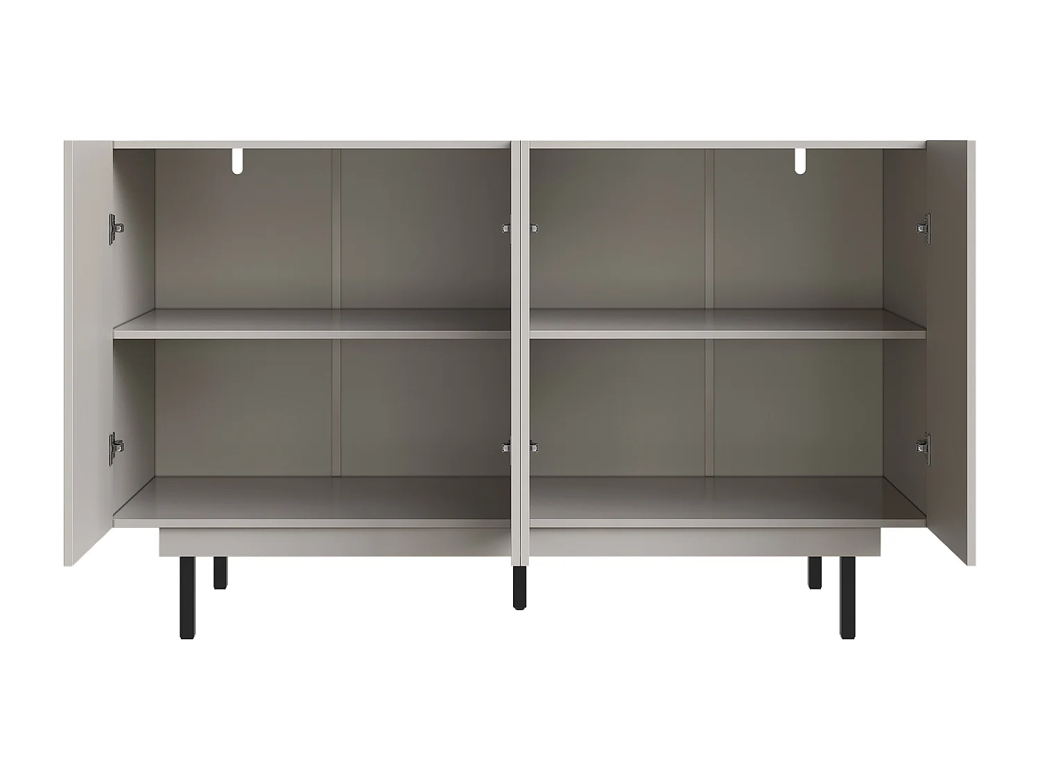 Buffet 4 portes - Buffet 5 pieds - compartiments réglables - gris