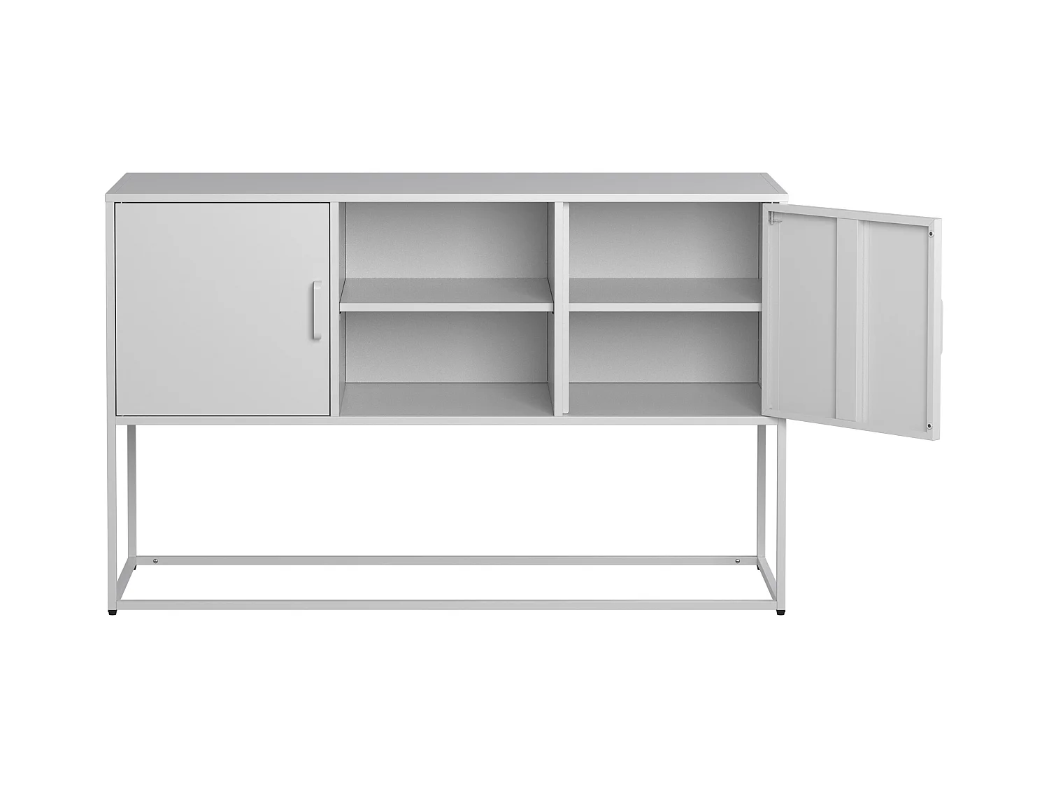 Buffet blanc - Buffet avec 2 portes et rangement ouvert - pour salle à manger et salon