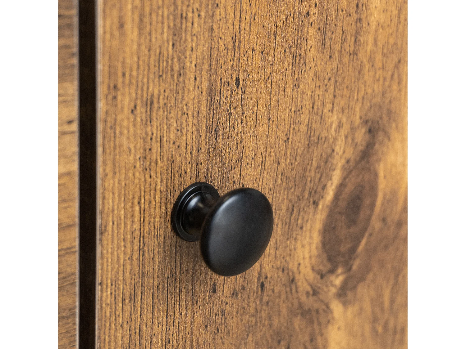 Aparador de madera negro 120 cm - Aparador con 3 cajones y 2 puertas - para comedor y salón