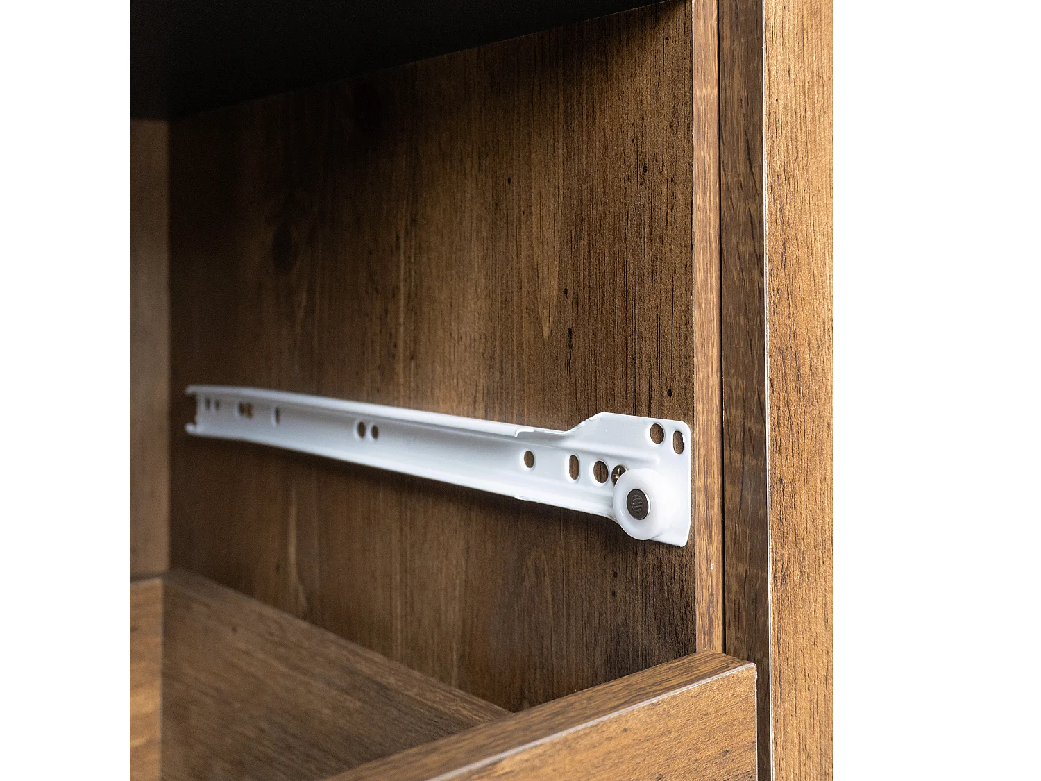 Aparador de madera negro 120 cm - Aparador con 3 cajones y 2 puertas - para comedor y salón