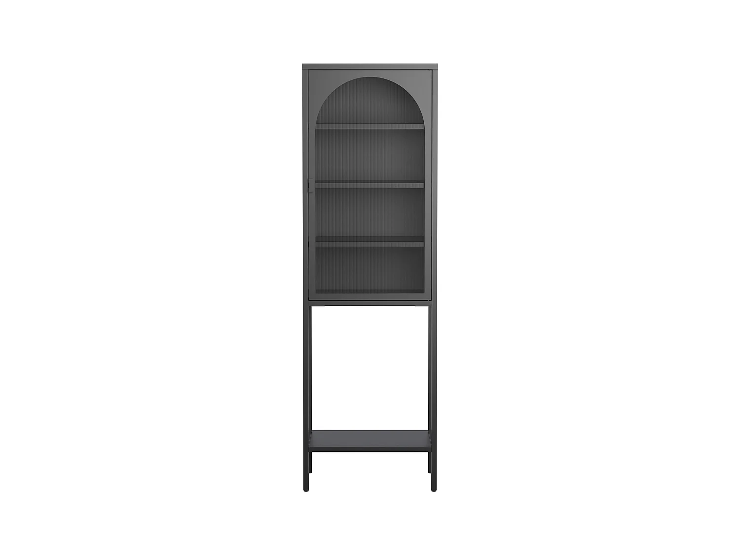 Schwarzes Bücherregal – Organizer mit 1 Tür und 3 verstellbaren Regalen – offene Aufbewahrung – für wohnzimmer und büro