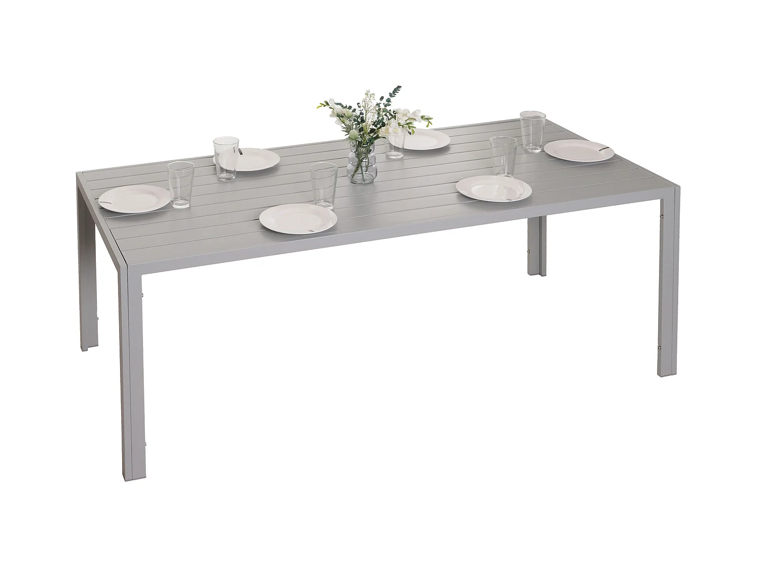 Aluminiowy stół do jadalni MCW-N40,  jasnoszary