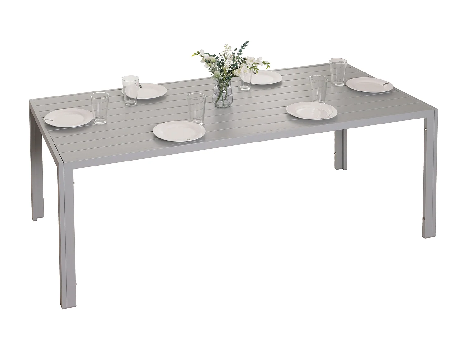 Aluminiowy stół do jadalni MCW-N40,  jasnoszary