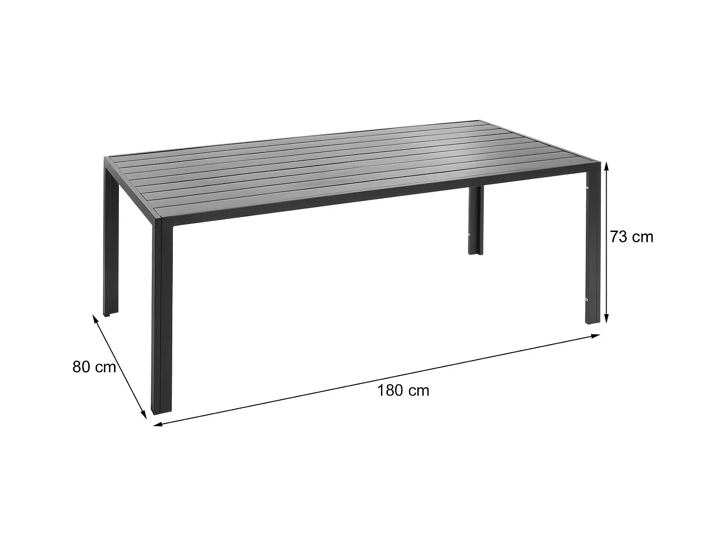 MCW-N40 aluminium eettafel,  antraciet