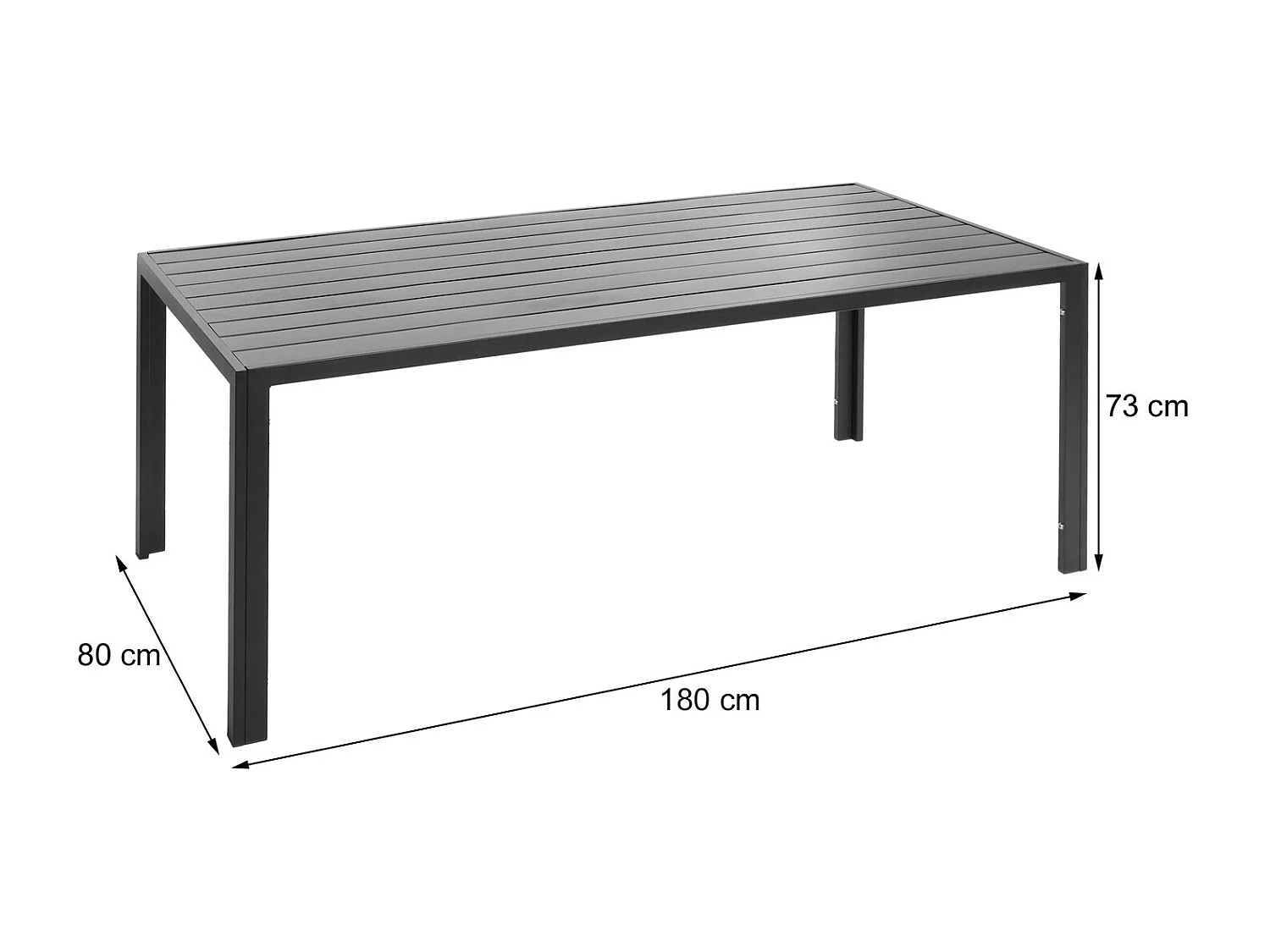 Alu-Esstisch MCW-N40, Anthrazit