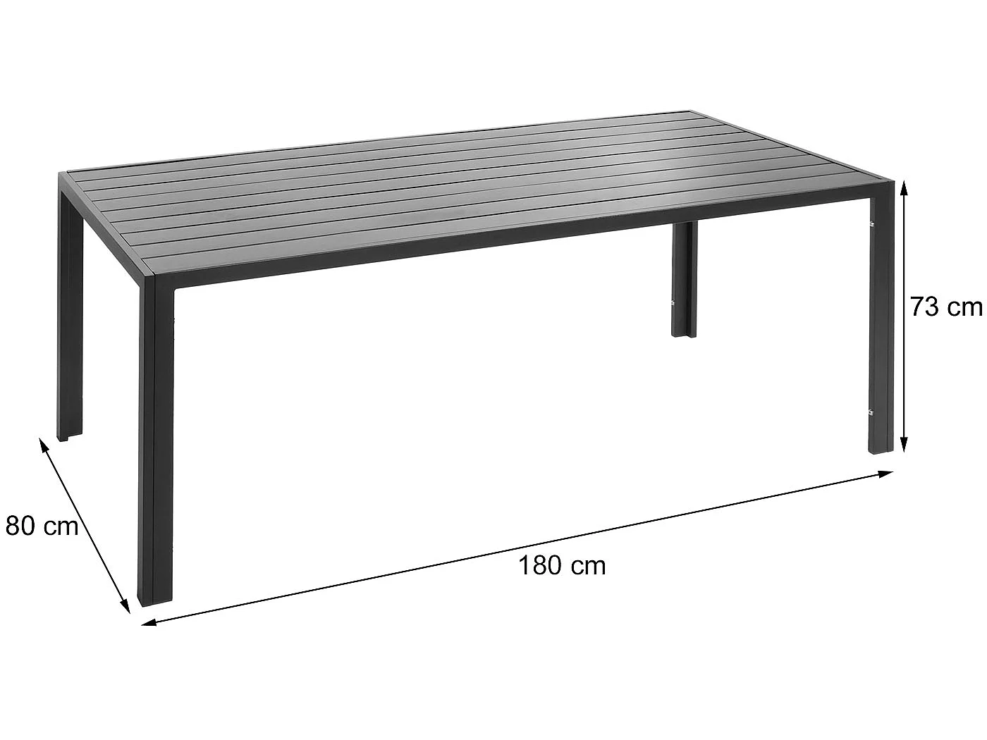 MCW-N40 aluminium dining table,  anthracite