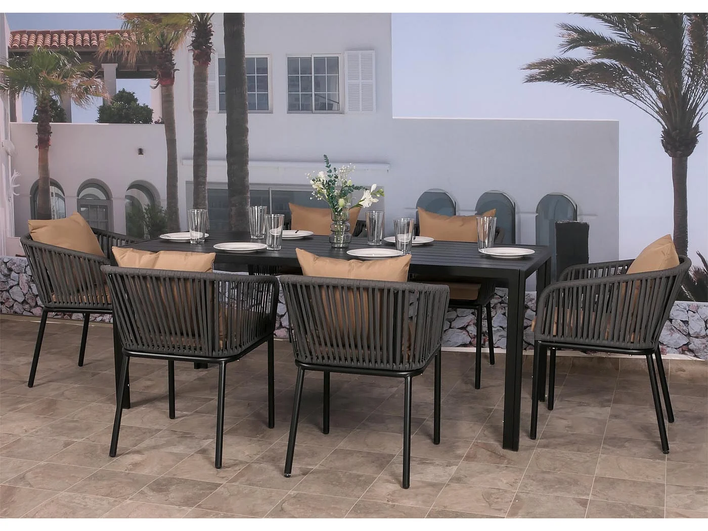 MCW-N40 aluminium dining table,  anthracite