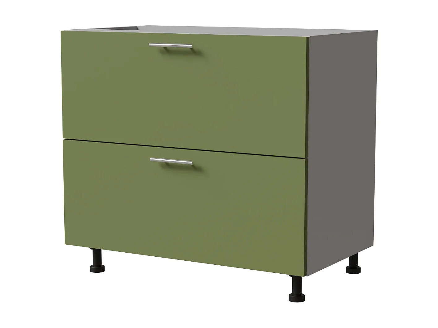 SCHUBLADENUNTERSCHRANK Brerra D2A/90/1A Korpus grau / Front RAL 6025 farngrün Matt 90 / 50 / 82 cm