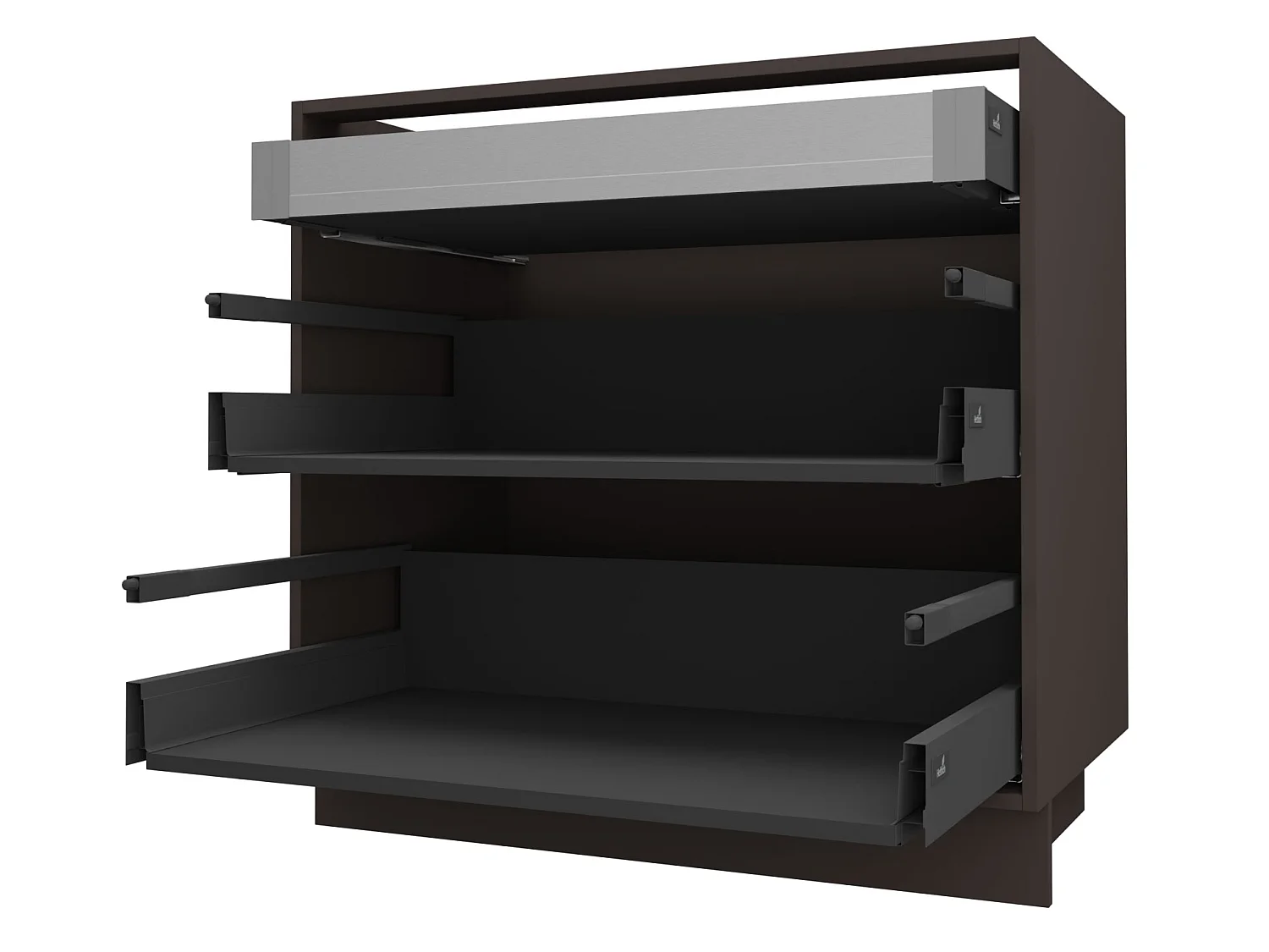 SCHUBLADENUNTERSCHRANK Brerra D2A/60/1A Korpus lava / Front RAL Wunschfarbe (K5 oder K7) 60 / 50 / 82 cm