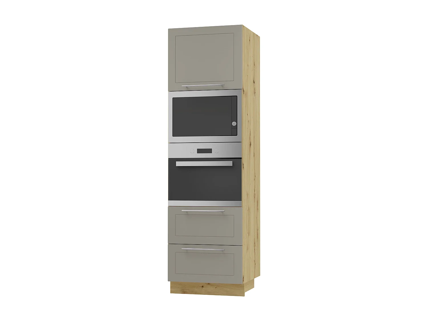 BACKOFEN-HOCHSCHRANK Kvantum D14/RU/2M/284 Beige Matt / Eiche Artisan Matt 60 / 59 / 207cm
