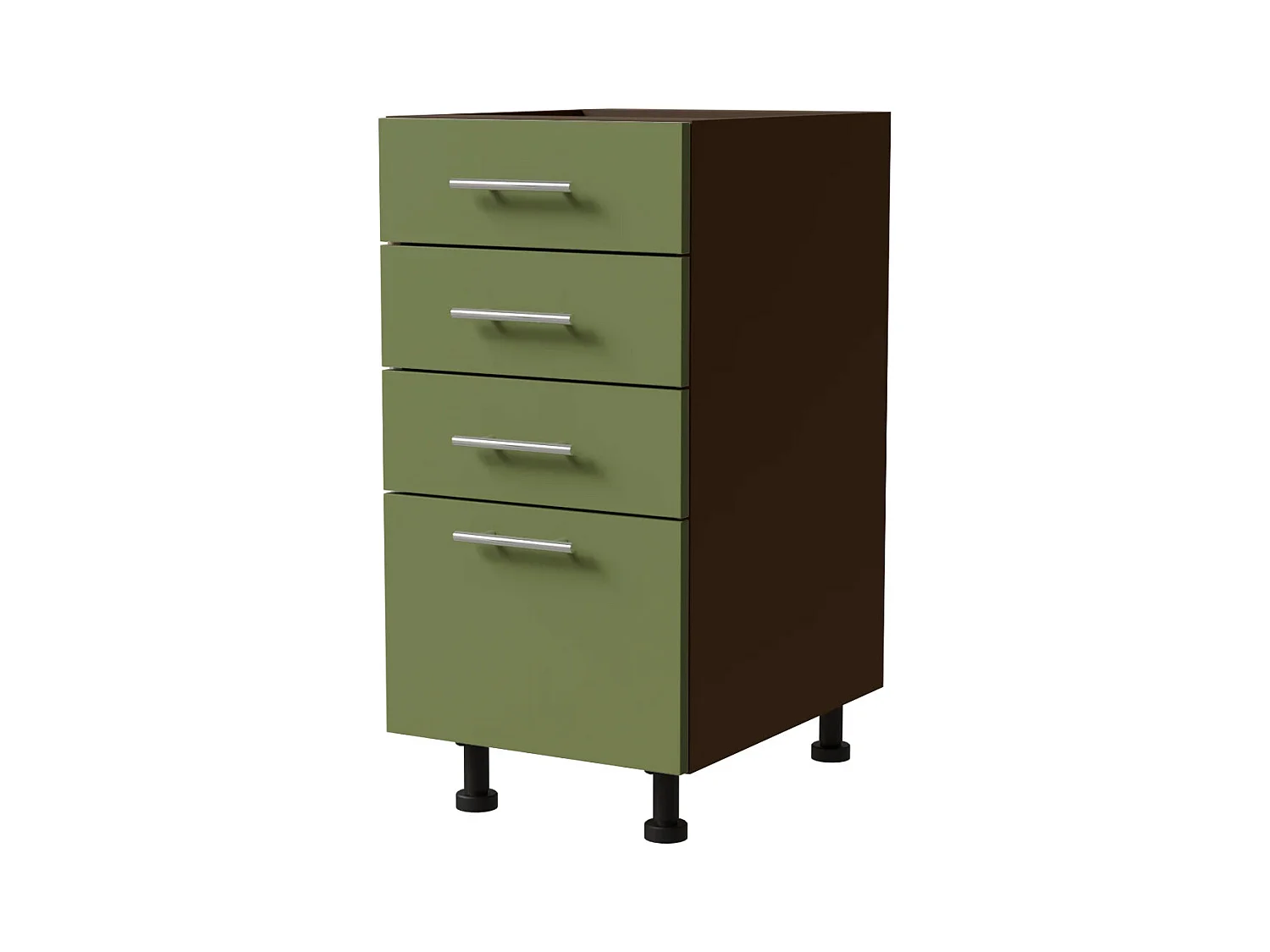 SCHUBLADENUNTERSCHRANK Brerra D4M/40 Korpus lava / Front RAL 6025 farngrün Matt 40 / 50 / 82 cm